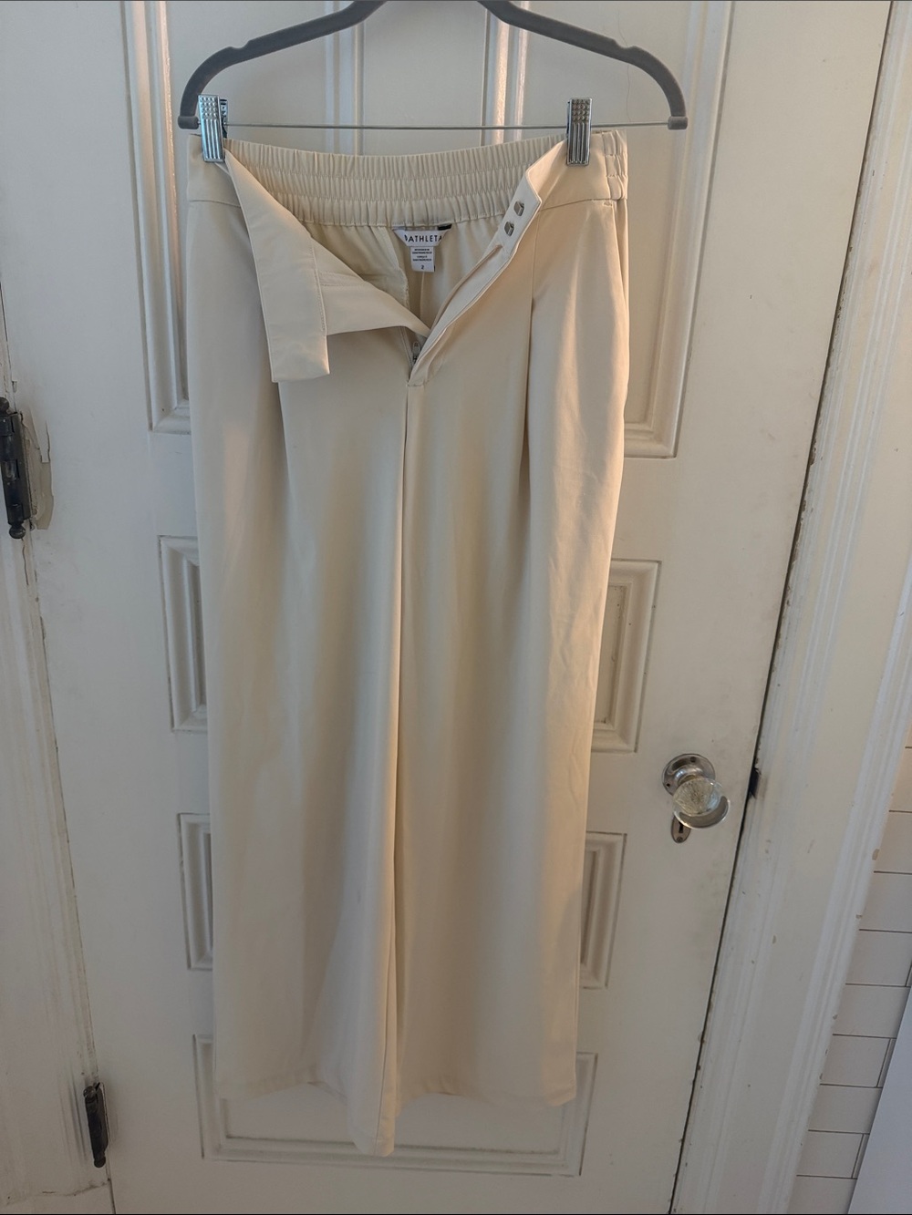 Athleta Cream Midi Wide-Leg Skirt